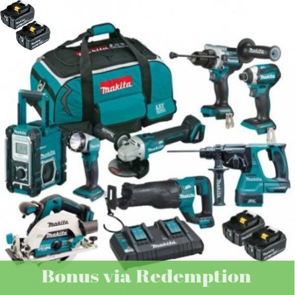 Makita DLX8046TX1 - 18V 5.0Ah Brushless 8 Piece Combo Kit